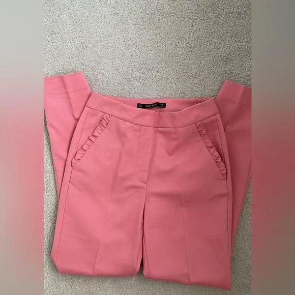 Pink Ruffle Detail Pants - Picture 2 of 2